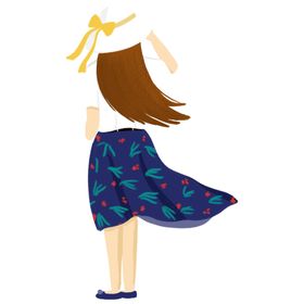 水彩手绘女孩