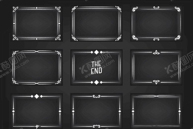 编号：20213009091342299214【酷图网】源文件下载-黑色传统矢量复古边框