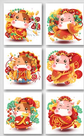 2021年新年卡通牛角色合集