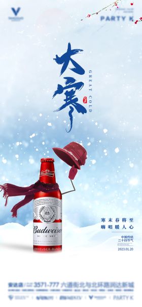 酒吧大寒冬季手机海报