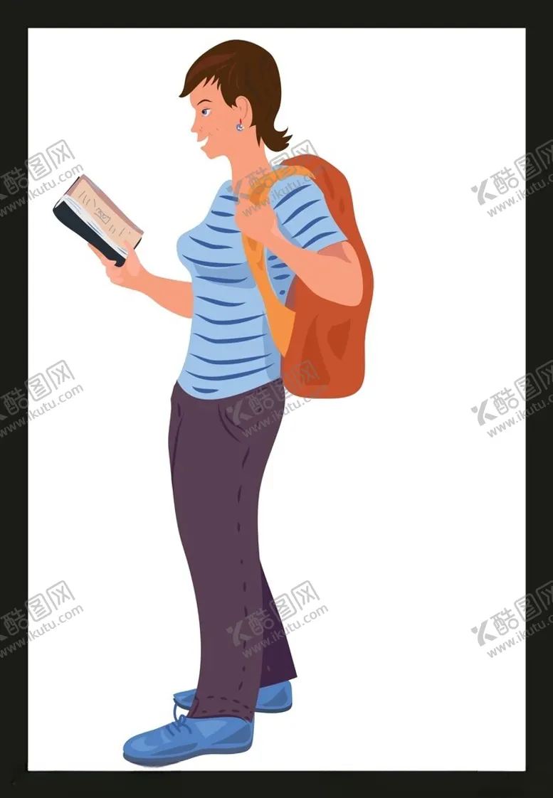 编号：45311001302027356214【酷图网】源文件下载-看书女孩