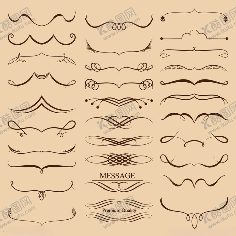 编号：97993611141856123657【酷图网】源文件下载-复古装饰性线条设计元素