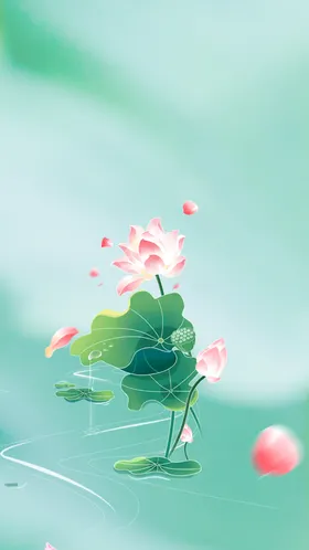 二十四节气小暑传统国风绿色