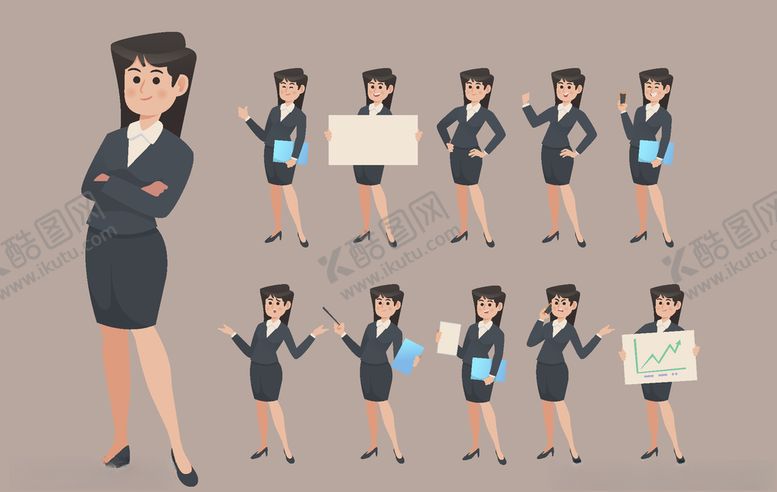 编号：37988310011621165727【酷图网】源文件下载-人物不同动作