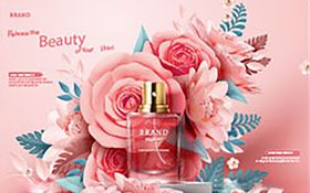 创意花卉化妆品图片