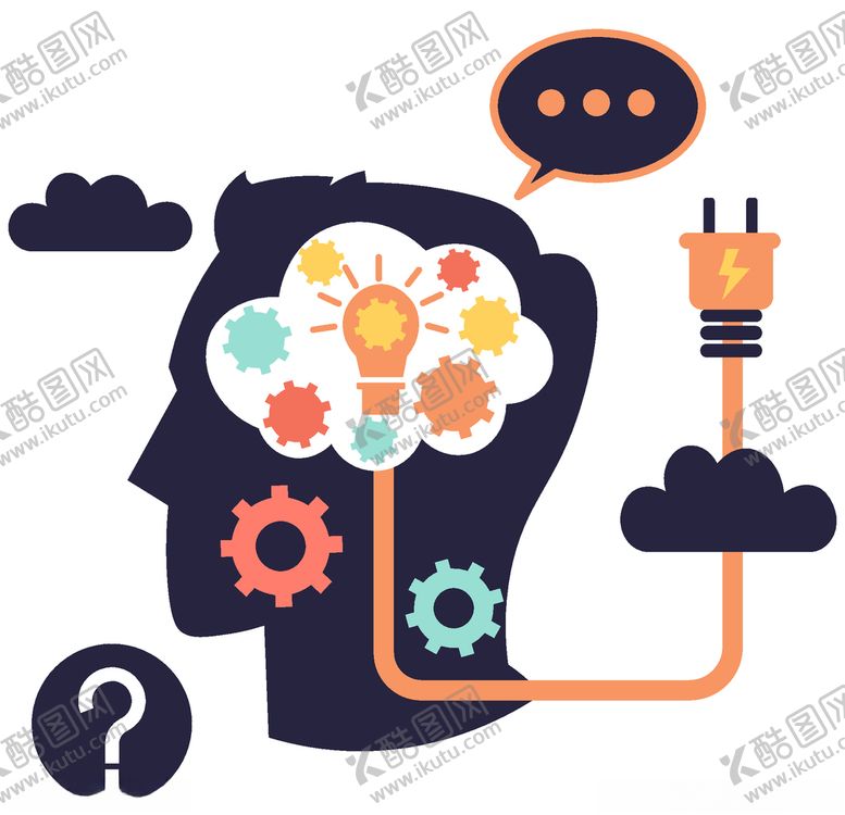编号：55918305180032308771【酷图网】源文件下载-思考人物大脑抽象灯泡绿色能源气