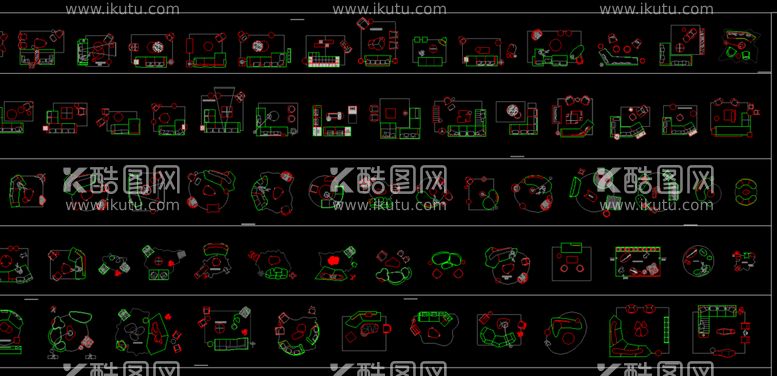 编号：91525711261220583695【酷图网】源文件下载-网红  组合沙发 CAD图库 