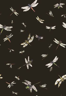 数码印花蜻蜓花纹