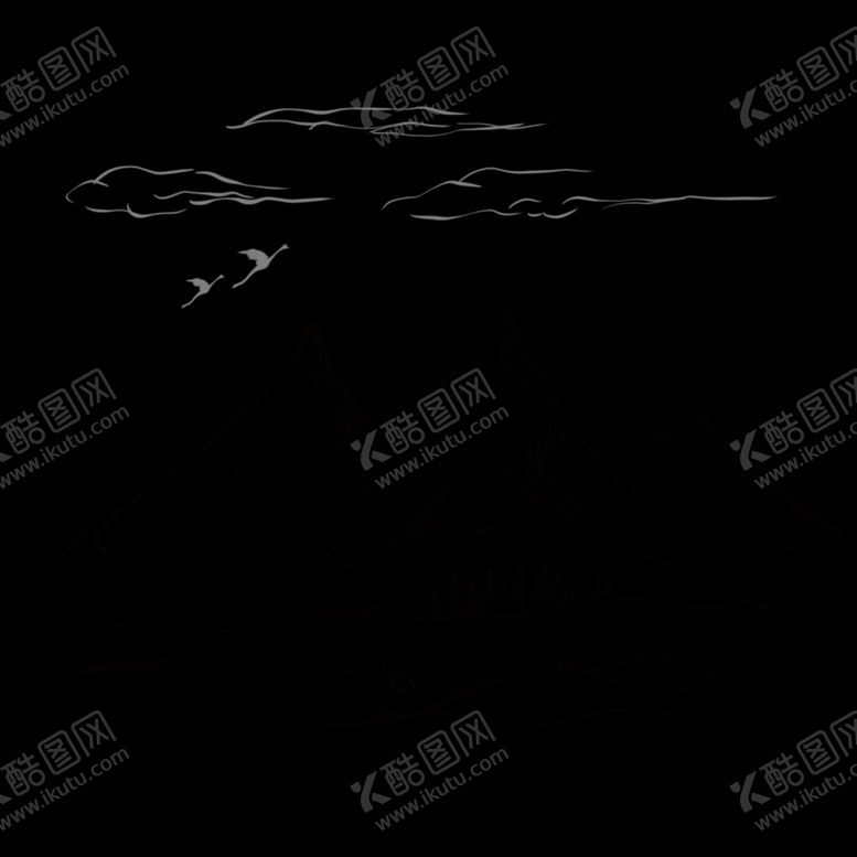编号：21011605160143249326【酷图网】源文件下载-黑色线条山水画