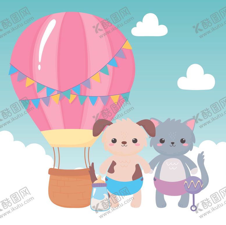 编号：80947909261153252857【酷图网】源文件下载-手绘淡彩动物