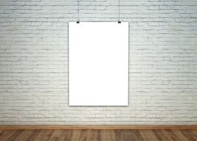 插画海报装饰框展示模板