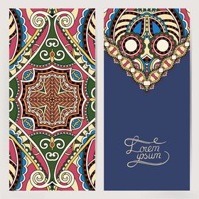 民族风装饰图案卡片设计