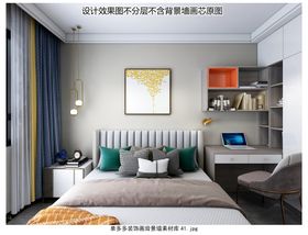 卧室效果图 装饰画 搭配床头画