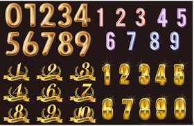 金色立体数字字符素材