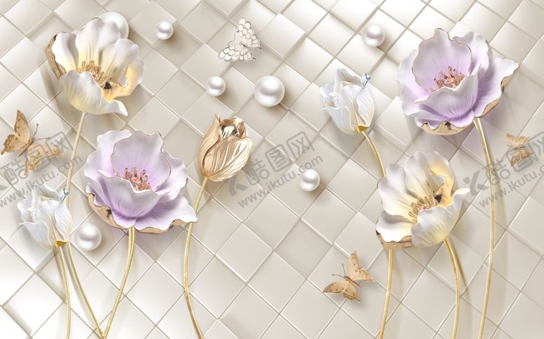 编号：80571510090610408398【酷图网】源文件下载-郁金香沙发背景墙