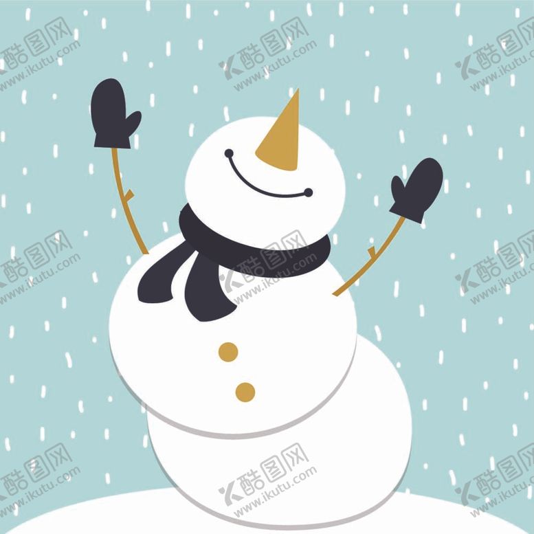 编号：80960512060920445536【酷图网】源文件下载-圣诞雪人插画