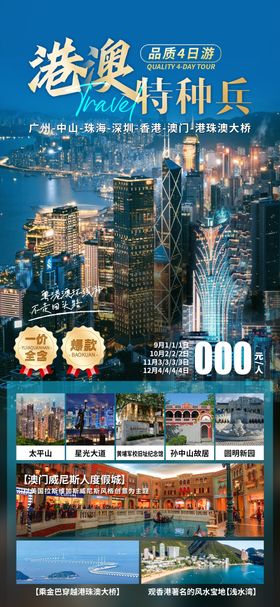 大学生特种兵打卡式旅游海报
