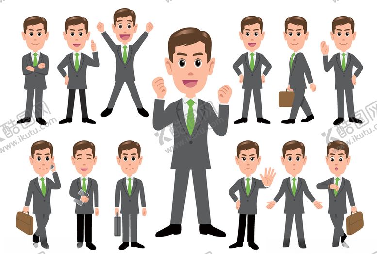 编号：25041509290145175425【酷图网】源文件下载-男白领商务卡通矢量图