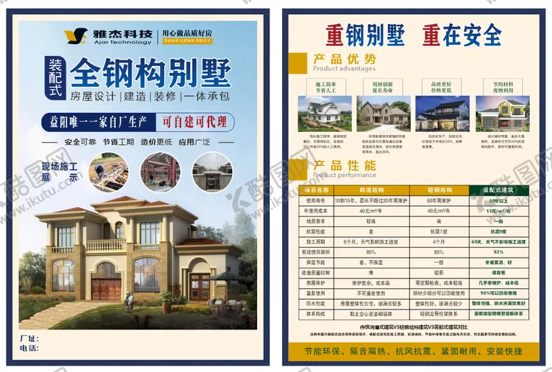 编号：37789201130318574575【酷图网】源文件下载-重钢别墅单页