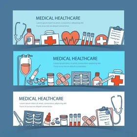 医疗保健主题插画元素