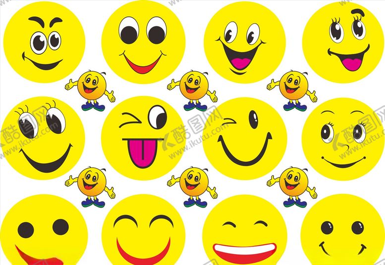 编号：99734809292319589906【酷图网】源文件下载-卡通笑脸矢量图
