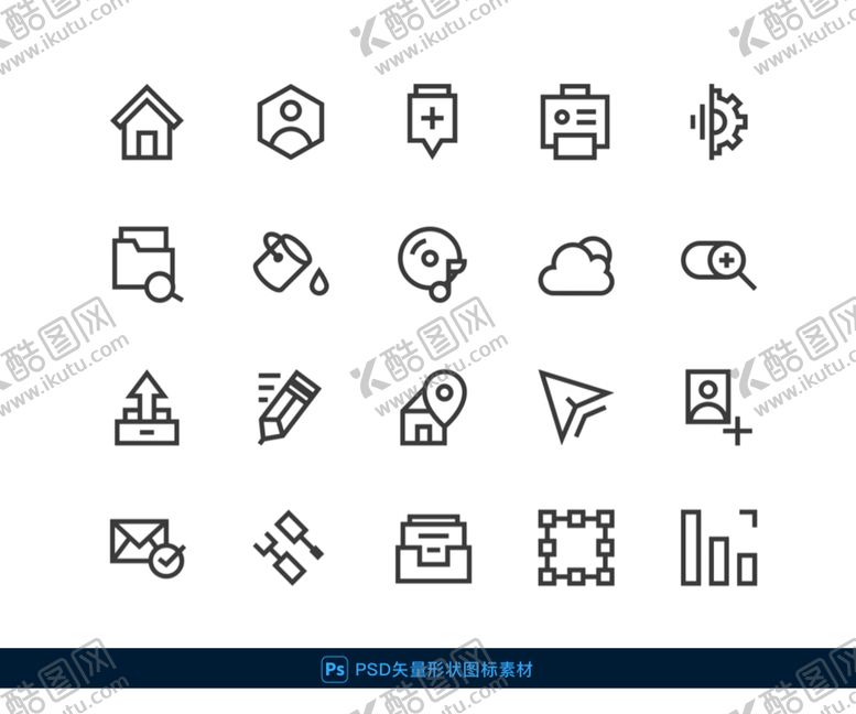 编号：97341809180011571760【酷图网】源文件下载-线性简洁网页小图标