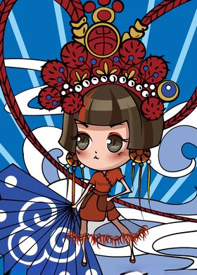 国潮京剧插画