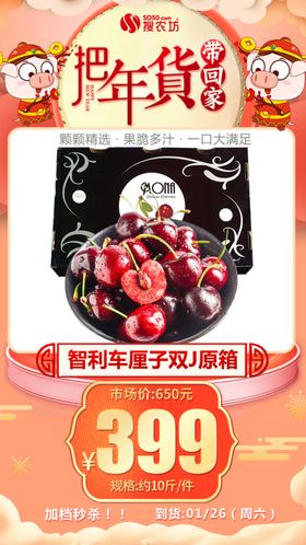 年货秒杀智利车厘子双J原箱
