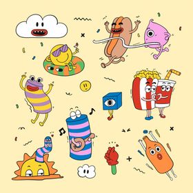 插画展板促销装饰太阳