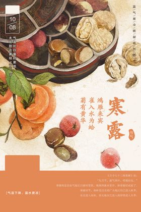 寒露节气霜降宣传海报24全套