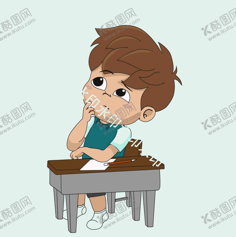 编号：07125310082141209216【酷图网】源文件下载-卡通思考人物