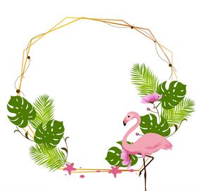 扁平热带植物边框