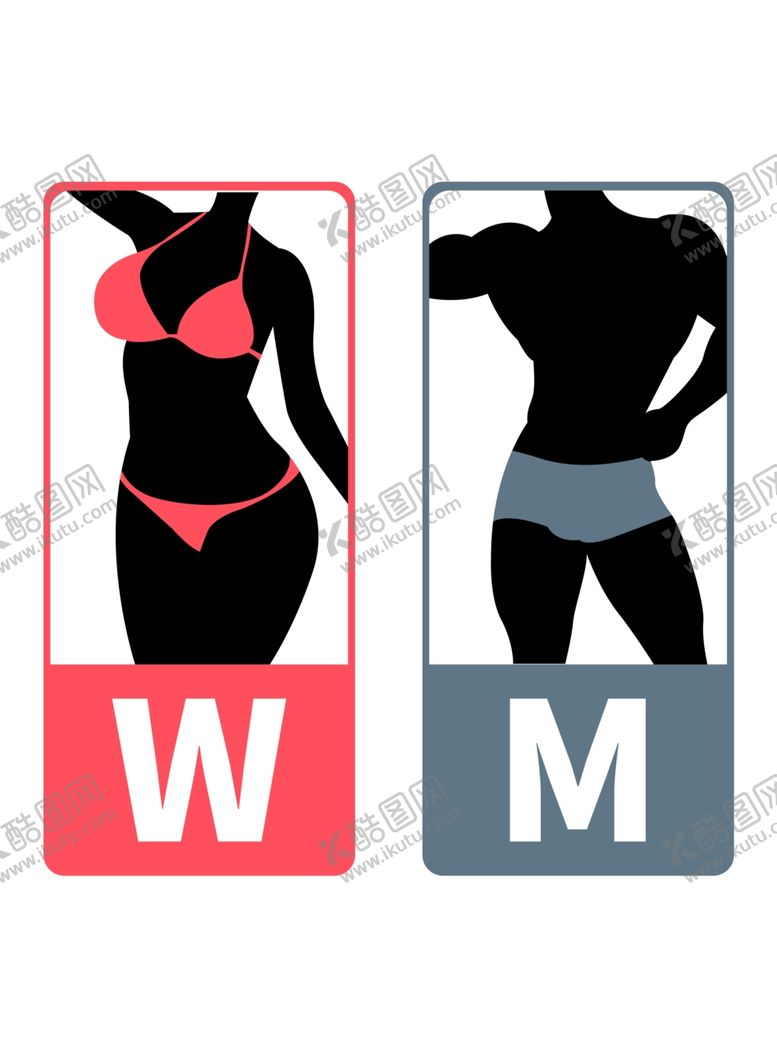 编号：50957309201908388478【酷图网】源文件下载-男女换衣间厕所导视门牌