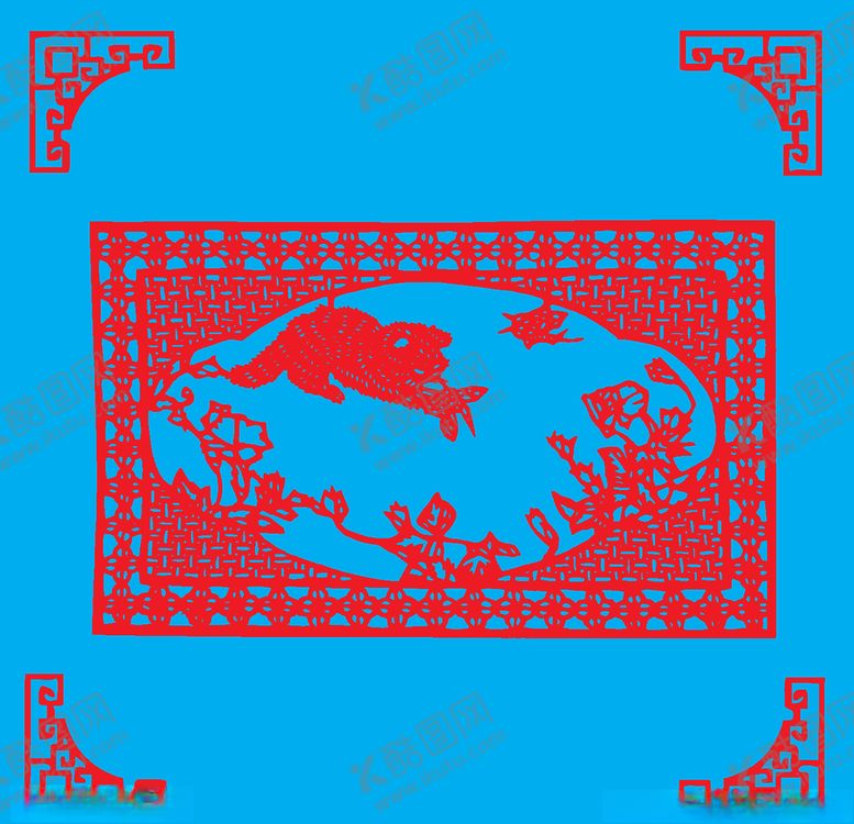 编号：11842607141235134551【酷图网】源文件下载-猫蝶图剪纸