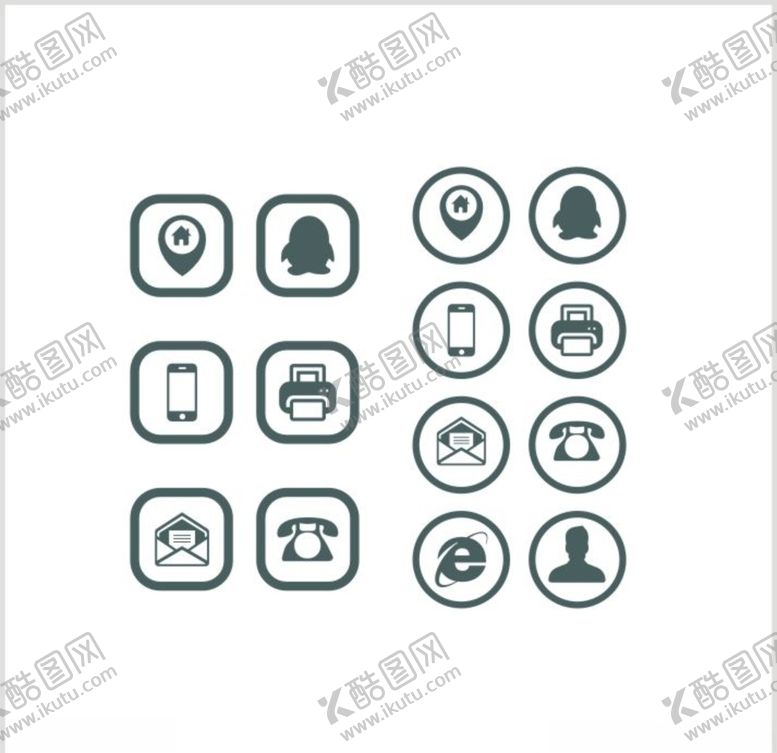 编号：26110010030026512804【酷图网】源文件下载-名片电话地址图标