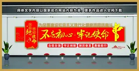 党建文化墙背景社区品牌