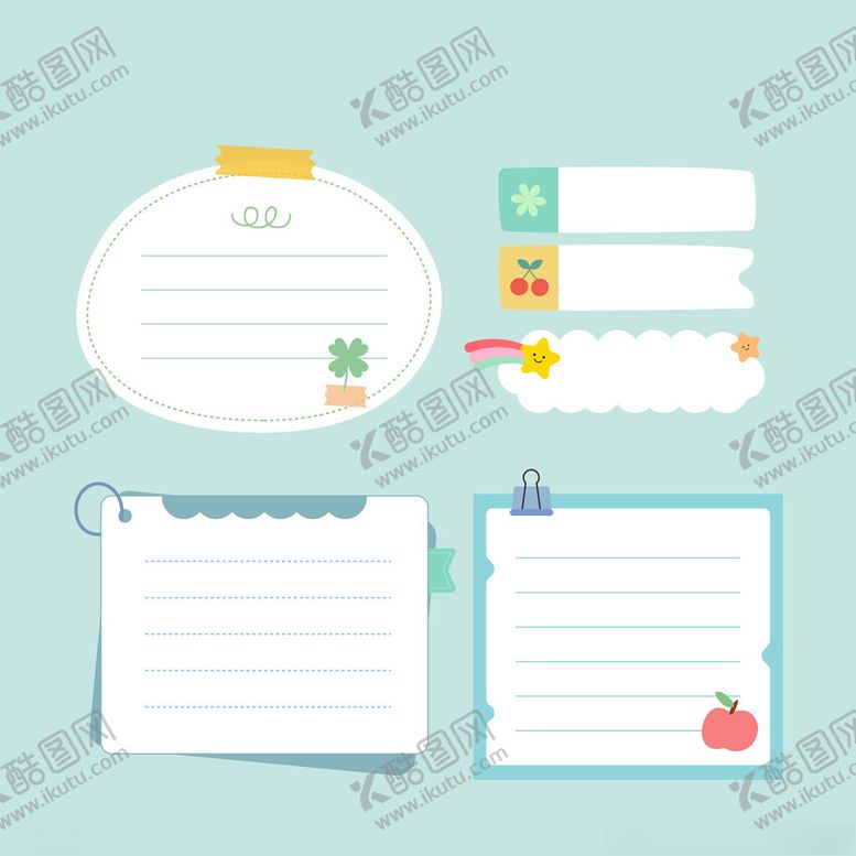 编号：40056004022118343548【酷图网】源文件下载-卡通便签纸