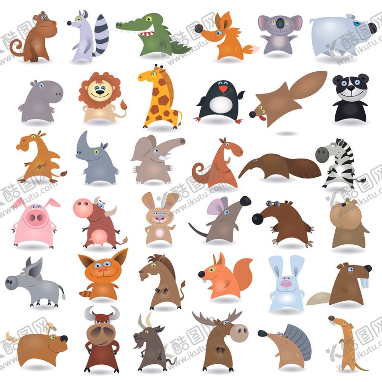 编号：21617510050648082766【酷图网】源文件下载-可爱卡通动物