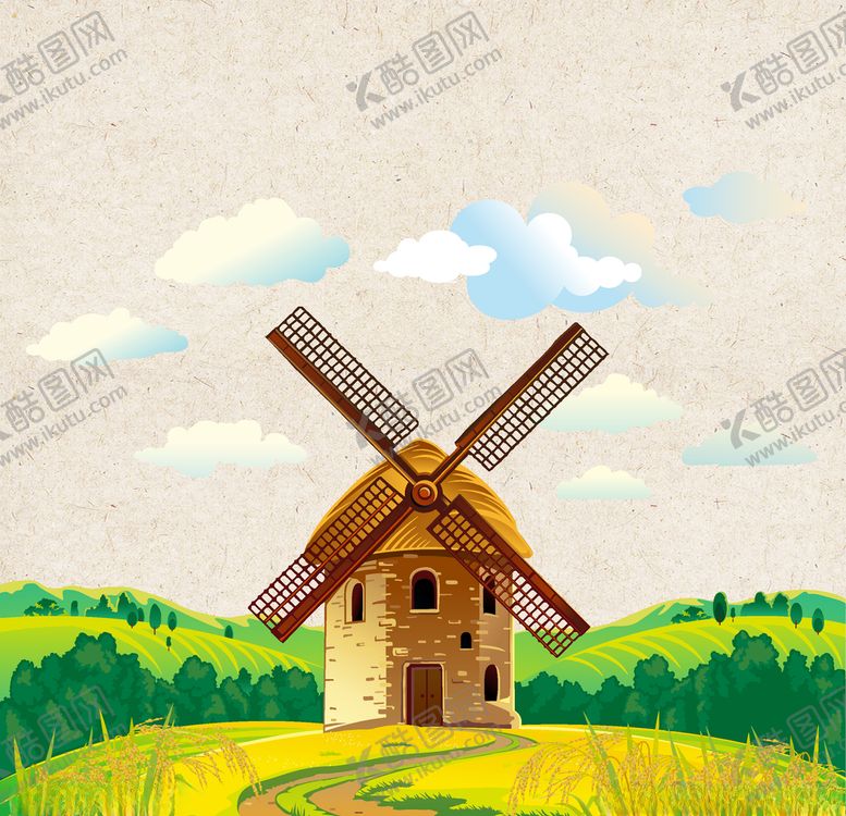 编号：31663010051039499593【酷图网】源文件下载-矢量景色自然风光手绘插画