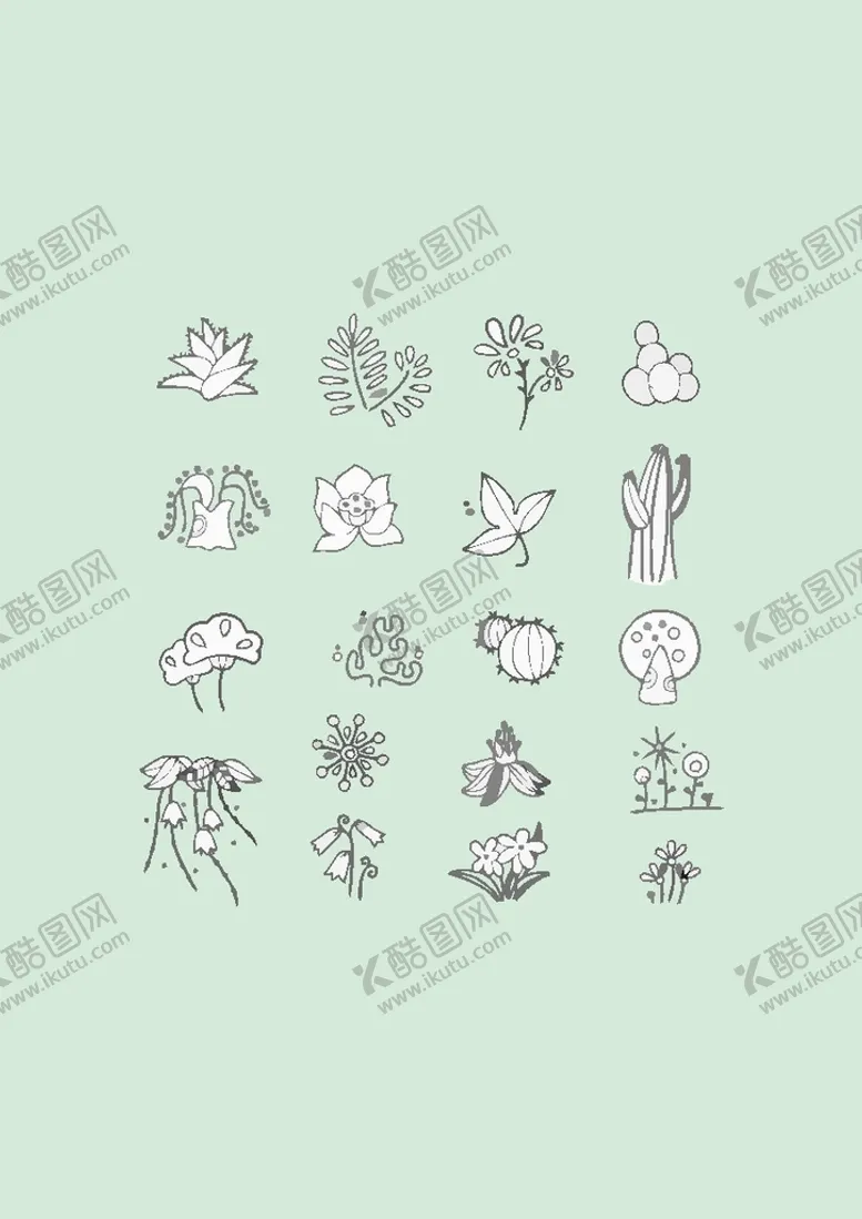 编号：26942601130125373735【酷图网】源文件下载-简笔画植物