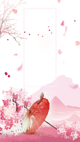 樱花花瓣粉色花小清新朵背景盛开腊梅