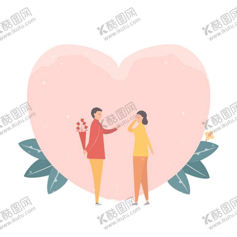 编号：38975010090201062087【酷图网】源文件下载-卡通情侣插画