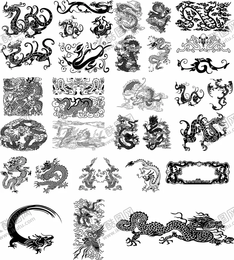 编号：42322801251411172830【酷图网】源文件下载-中国古典龙纹合集