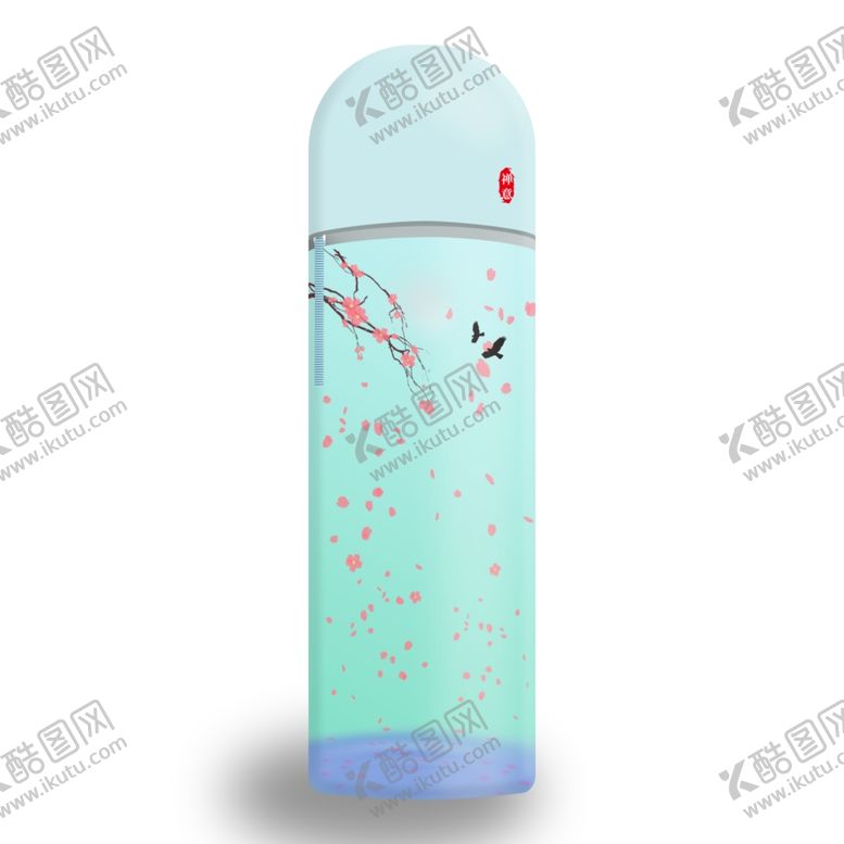编号：64427710101516377110【酷图网】源文件下载-花瓣飘落免抠图手绘素材保温杯子