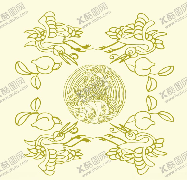 编号：51190010241938222940【酷图网】源文件下载-仙鹤图案装饰