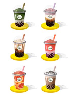 奶茶卡通插画手绘素材黑糖脏脏