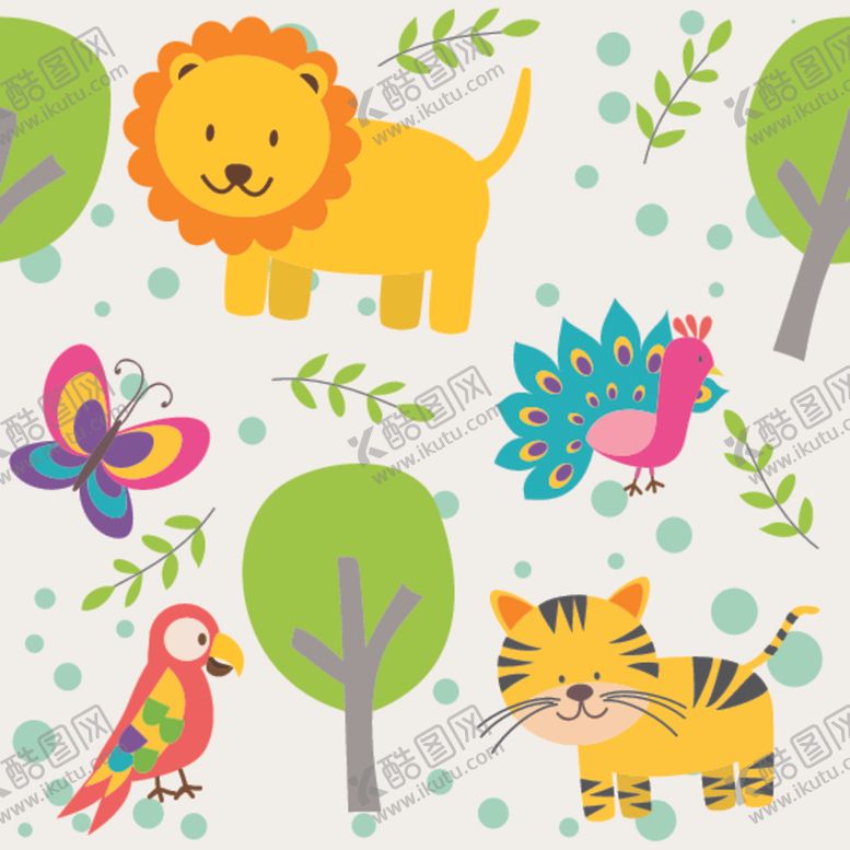 编号：58674609202216395753【酷图网】源文件下载-动物主题矢量插画背景