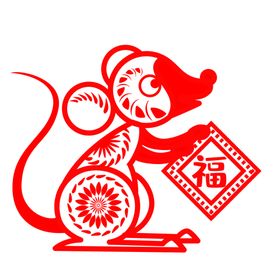 中式 剪纸 燕子 元素 红色