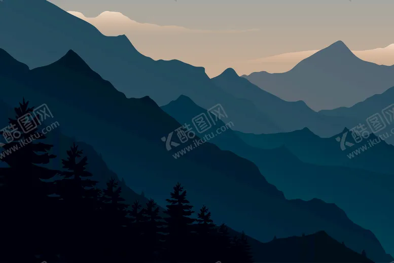编号：35269110061259549543【酷图网】源文件下载- 矢量山峦背景 