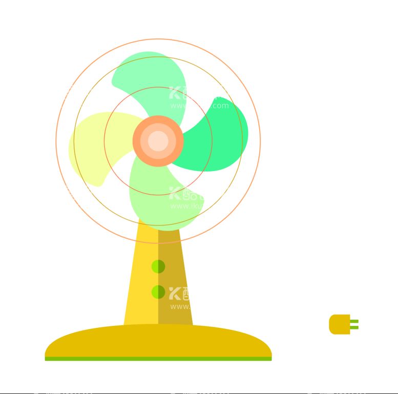 编号：70629509152349056387【酷图网】源文件下载-卡通风扇可爱绿色